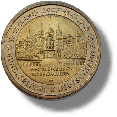2007 Deutschland Gedenkmünze - Bundesländerserie 2/16 Schweriner Schloss - Mecklenburg-Vorpommern