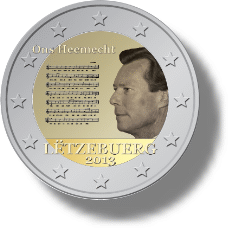 2013 Luxemburg Gedenkmünze - Nationalhymne des Großherzogtums Luxemburg